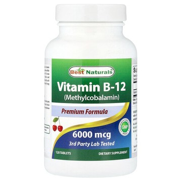 Best Naturals, 維生素 B12（甲鈷胺），6000 微克，120 片
