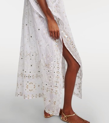 Juliet Dunn Embroidered cotton kaftan