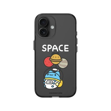 iPhone 16 Clear (相機按鈕) 酷墨灰 - 貓貓蟲咖波 Bugcat Capoo - 咖波漂浮星球