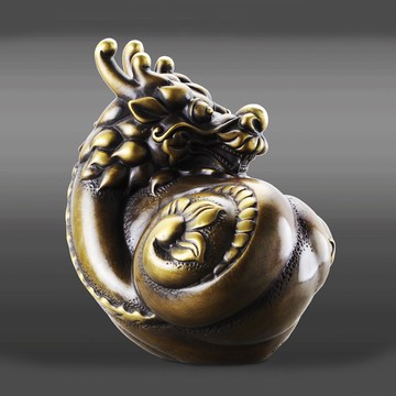 雕塑大師羅廣維【攏如意 龍如意】龍銅雕-限量168個  附原作証明