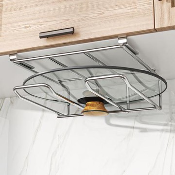 鍋蓋架神器免打孔廚房吊柜下懸掛鍋蓋收納架304不銹鋼鍋蓋置物架