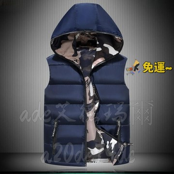 【免運】大碼羽絨棉馬甲 保暖背心 防風馬甲 男裝秋冬雙麵兩麵迷彩棉馬甲大碼加厚保暖背心坎肩外套厚款帥 男士外套 迷彩款式