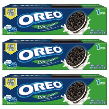 OREO 奧利奧 夾心餅乾 減甜香草  105g  3盒