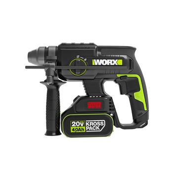 WORX 20V 22mm 多功能輕型鋰電無刷電鎚 雙電池 WU386.1