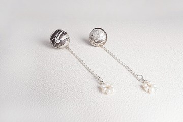 【隕石系列】圓形 純銀耳環 Silver Earrings