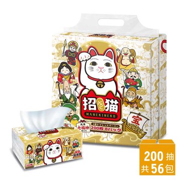 【東京豪德寺】招財貓× 淺草七福神-金運厚柔衛生紙(200抽x56包)