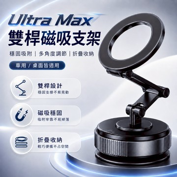 品牌同款🚀Ultra Max 限時破價299！磁吸支架 車用手機架 磁吸車載手機支架 導航支架 雙桿磁吸盤 多角度支架