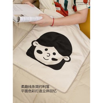 天生一對抱枕被子兩用二合一車用夏季多功能折疊加厚午睡抱枕毯