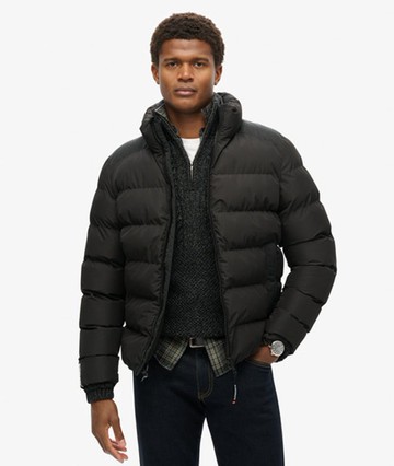 Superdry Men's Sports Puffer Jacket Black Size: M