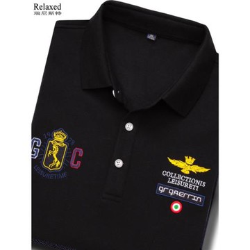 清倉特價秋季POLO衫潮純棉長袖翻領男T恤高檔男裝刺繡上衣服T體恤