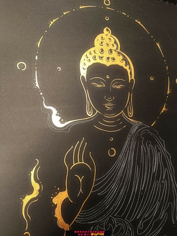 {保固一年 可打統編}【材料包】原創藥師佛手工DIY描金貼畫佛意玄關掛畫33*45cm