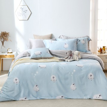 床包被套組-雙人/加大/ 60支萊賽爾天絲 / 繁星飛羊 台灣製