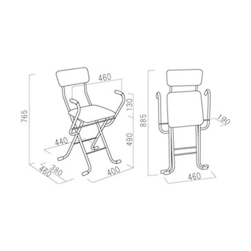 爆売り！ 折りたたみ椅子 幅46cm ブラウン×ブラック 日本製 スチール