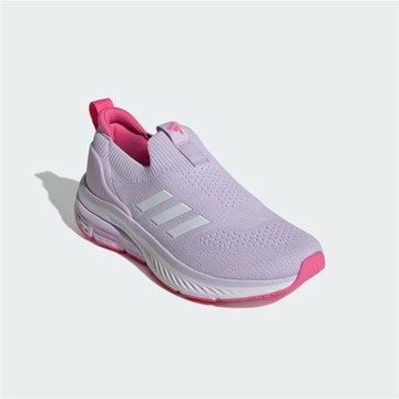 adidas 健走鞋 Cloudfoam Walk Lounger 女鞋 紫 粉 針織 套入式 緩衝 休閒 愛迪達 ID4060