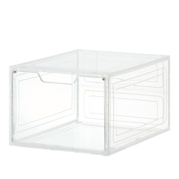 【Amos】CLEAR磁吸式透明塑膠鞋盒-6入(小)白色