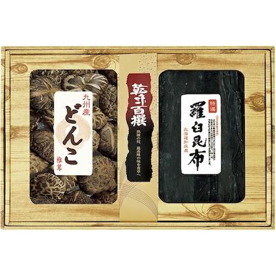 椎茸 ギフト  詰め合わせ 乾味百撰 九州産どんこ椎茸 羅臼昆布 GEE-100 お返し 内祝い 志 御供 お歳暮 御礼 快気祝い 満中陰志 粗供養 出産 結婚 御祝