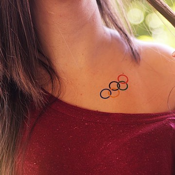 OhMyTat 運動奧運會 Olympic LOGO 刺青圖案紋身貼紙 (2 張)