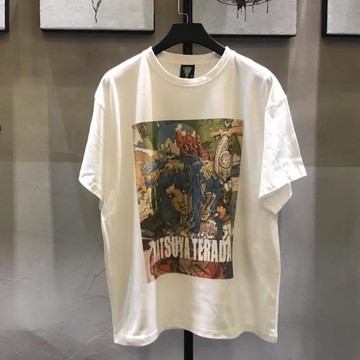 KatsuyaTerada插畫潮牌t恤夏季潮牌印花寬松短袖男女同款學院半袖