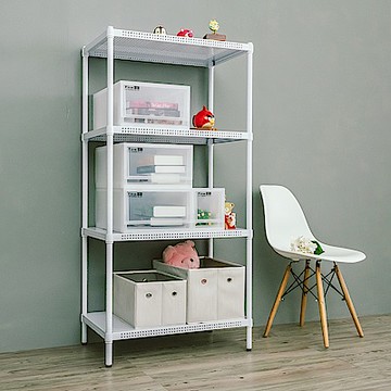 dayneeds 沖孔 75x45x150cm四層收納架(烤漆白) 層架/置物架/儲藏架