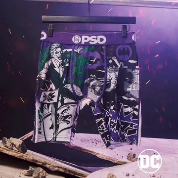 【PSD Underwear 官方旗艦店】DC- 平口四角褲-蝙蝠俠大戰小丑-紫色