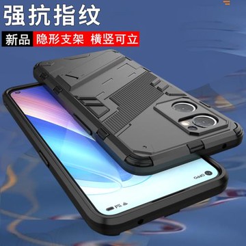 適用oppo reno7手機殼朋克風國際海外版5G三防摔潮牌男女款創意個性隱形支架橫豎可立保護套新品磁吸外殼