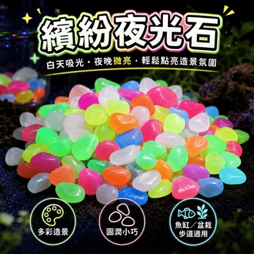 【台灣現貨】繽紛夜光石 吸光夜亮 繽紛多色 圓潤小巧 發光石 造景石 人造螢光石 螢光石 人照石 魚缸造景 魚缸裝飾