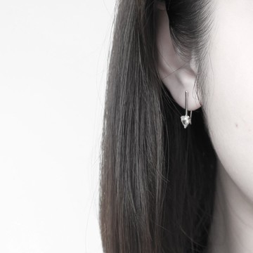 925純銀 曙光 水滴 鋯石 耳針耳環 免費送禮包裝