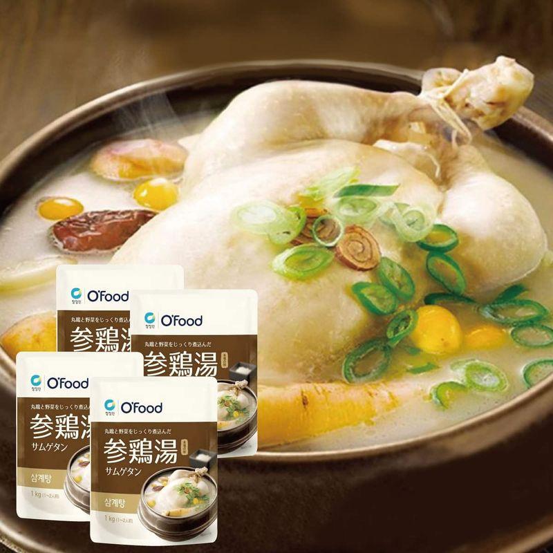 O'food 参鶏湯 1kg × 4袋 韓国 スープ 鍋 韓国料理 韓国食品 韓国鍋 簡単調理 レトルト サムゲタン 丸鶏使用 じっくり煮込