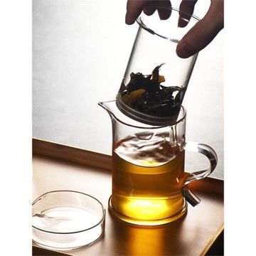 內置過濾紗布網玻璃茶壺茶水分離簡約家用懶人泡茶器中式透明簡約