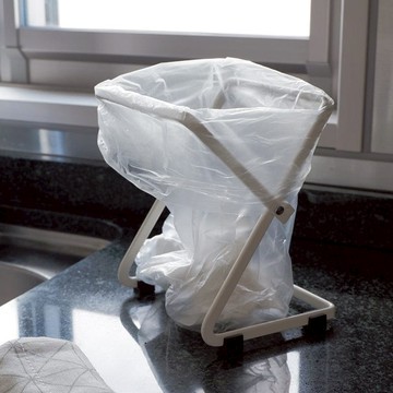 桌上型鋼製垃圾袋架/抹布掛架-2色可選 摩登黑