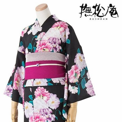 ●【最終値下】409mk17●ふりふ 洗える夏着物 花尽くし 浴衣 単衣としても ○409mk17○ふりふ 洗える夏着物 花尽くし 浴衣 単衣としても