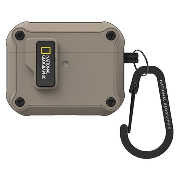 NATIONAL GEOGRAPHIC 國家地理 RuggedBumper自動開蓋保護殼  灰褐色  1個  AirPodsPro 3