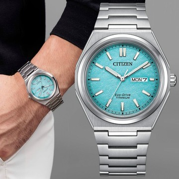 CITIZEN星辰 GENTS系列 Zenshin 新鈦度 光動能腕錶 39.5mm / AW0130-85M
