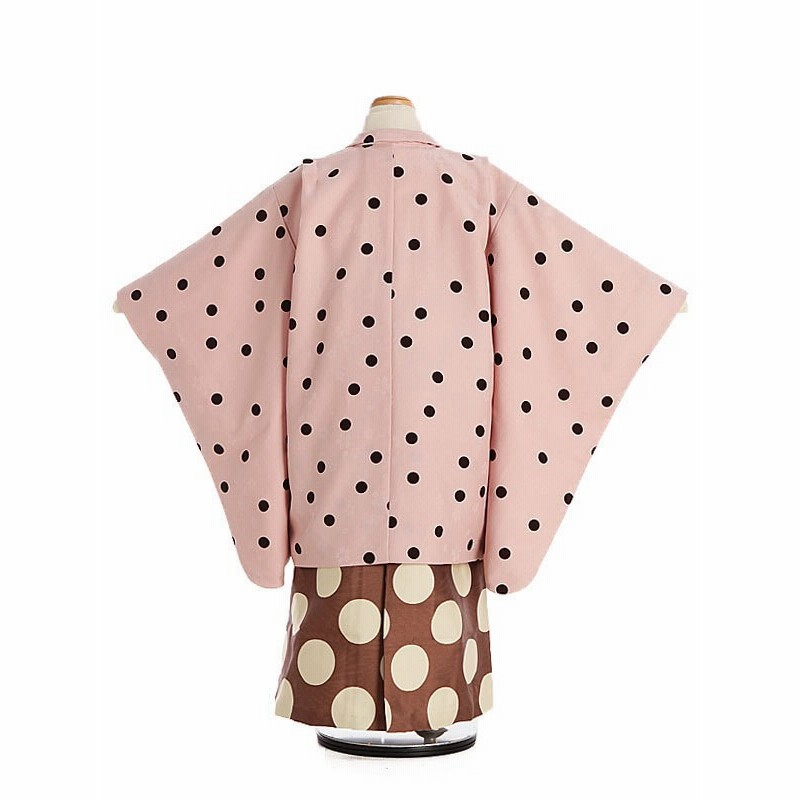 3歳女の子 七五三着物 水玉模様の着物（黒×ピンク） 七五三 着物 5歳