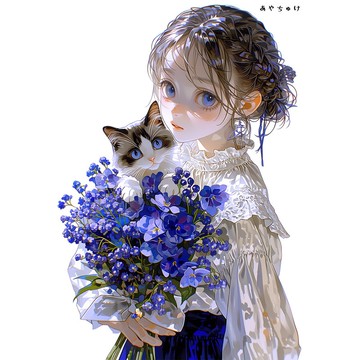【4 月新品 3】07-120-0260 人物貼紙 春日少女與動物