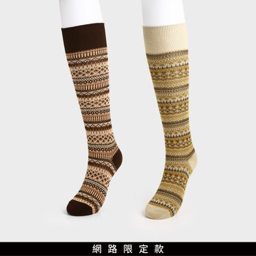 【追加到貨】SO NICE 復古費爾島印花長襪