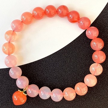 台灣現貨 女手鍊 護身手鍊 水晶手鍊 鹽源瑪瑙手鍊 避邪手鍊 保平安 桃子吊墜 送閨蜜 小清新手鍊 送女生 112 B