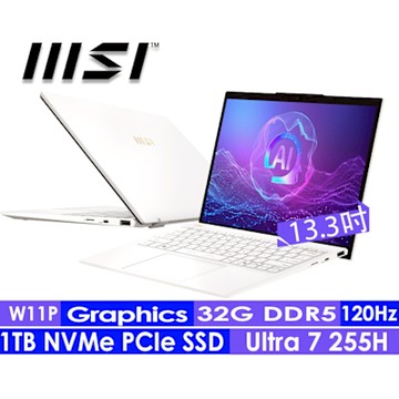 MSI微星 Prestige 13 AI Evo A2HMG-238TW 13.3吋輕薄商務筆電(Intel Core Ultra 7 255H /32G/1TB SSD/Win11Pro)