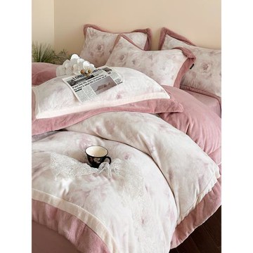 高端加厚牛奶絨四件套冬季抗靜電珊瑚絨雙面絨法蘭絨保暖被套床品