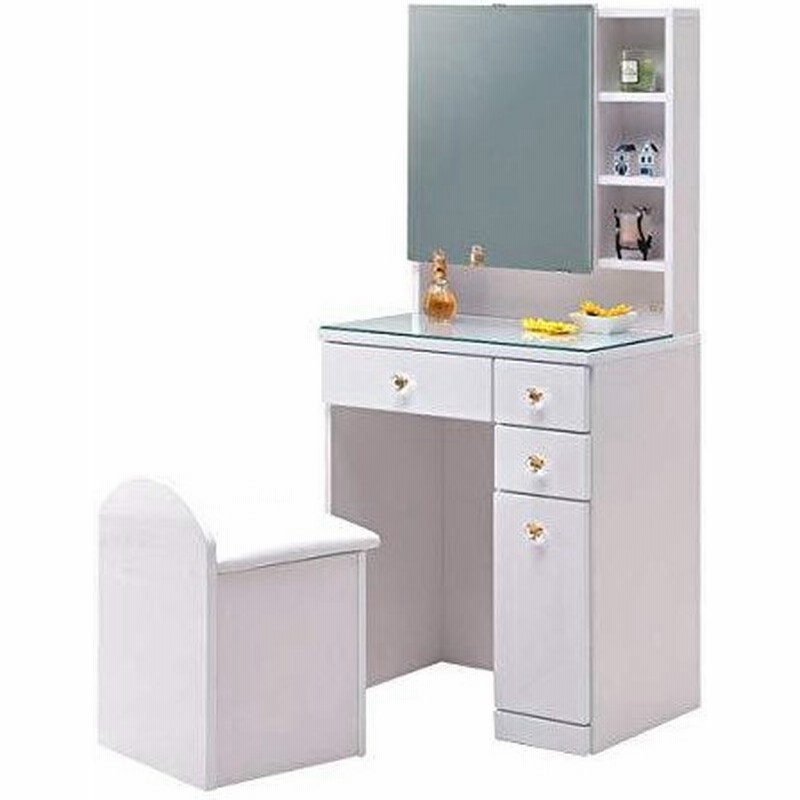ドレッサー コンパクト 姫系 可愛い おしゃれ スツール付 ホワイト 白 ピンク ブラック 黒 完成品 1面ドレッサ 通販 Lineポイント最大get Lineショッピング