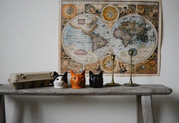 貓咪造型手繪陶瓷小型容器