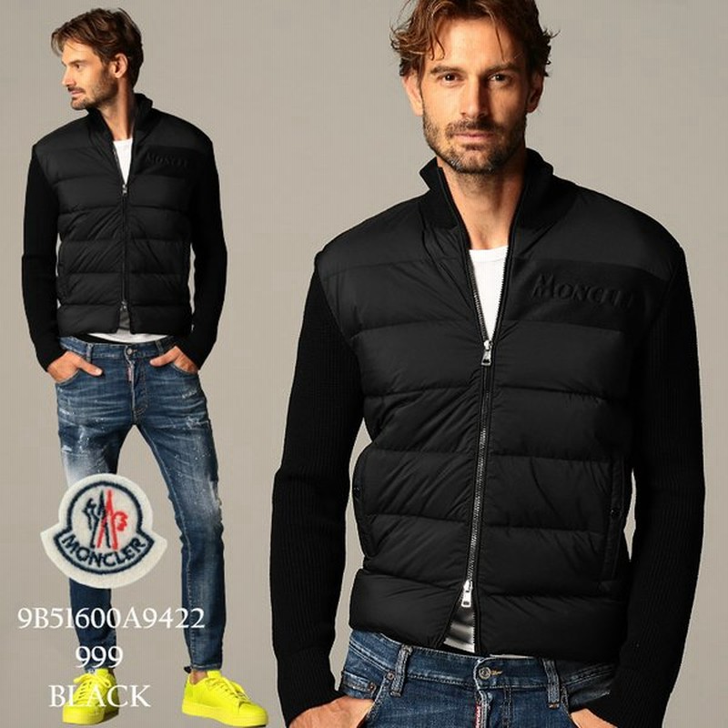 モンクレール メンズ ニットダウン Moncler ダウンジャケット ロゴ スタンドカラー ニット コンビ Cardigan 黒 ブランド アウター ブルゾン Mc9ba9422 通販 Lineポイント最大get Lineショッピング