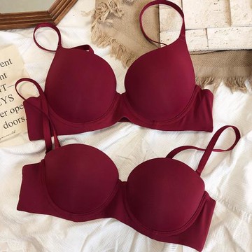 自留bi入光面無痕半杯前扣抹胸小胸聚攏軟鋼圈文胸罩奶罩性感百搭