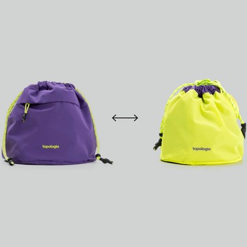 TOPOLOGIE Reversible Bucket 雙面抽繩 水桶包 側背包 (EPY 電光紫霓黃 34)