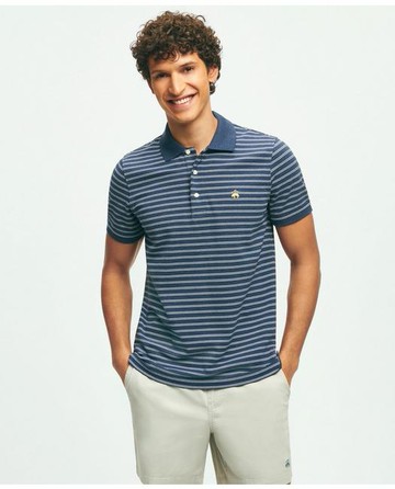 Brooks Brothers Men's Golden Fleece Striped Polo in Supima Cotton | Navy | Size Medium