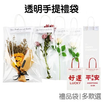 手提袋 透明袋 1入 禮品袋 透明袋 禮物袋 包裝袋 母親節 情人節 聖誕節 畢業季 提袋【RI3492】《Jami》