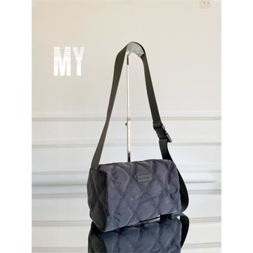 MY自制菱格輕便綿綿包休閑百搭斜挎包質感休閑單肩包媽咪包枕頭包
