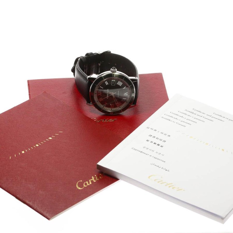 ☆良品☆保証書付き【CARTIER】カルティエ ロンド クロワジエール ドゥ カルティエ デイト WSRN0003 自動巻き メンズ |  LINEショッピング