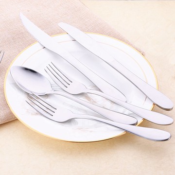 不銹鋼牛排刀叉套裝西餐具筷刀叉勺三件套歐式加厚全套24件禮盒裝1入