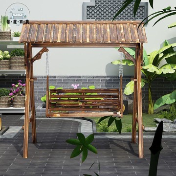 附發票/免運 鞦韆 吊椅 庭院椅 戶外椅 防腐實木秋千公園戶外庭院雙人搖椅兒童吊籃藤椅陽臺秋千休閑家用工廠現貨直銷 售後保障 全館九折 店長新品推薦 5m1114